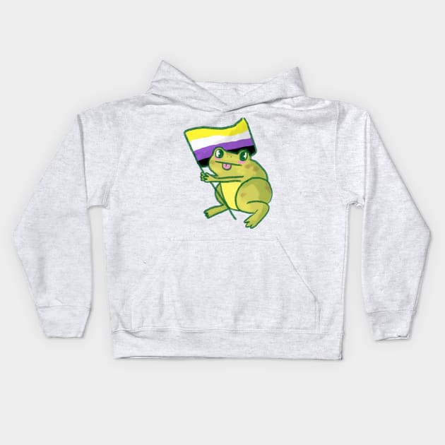 nonbinary frogs are neat Kids Hoodie by remerasnerds